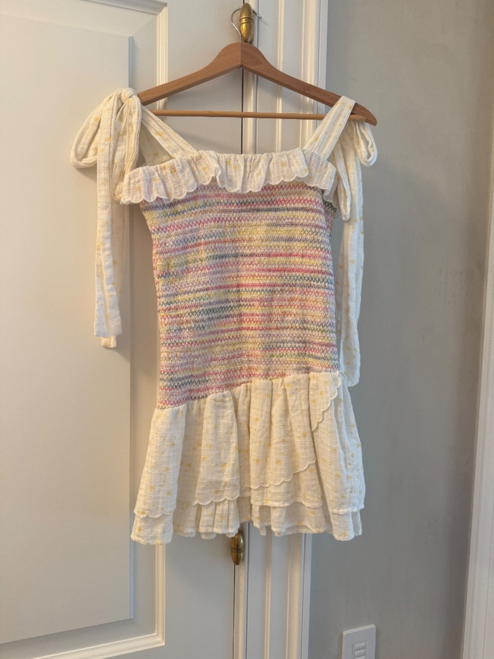 Love Shack Fancy short dress tie shoulder size S - Picture 5 of 10